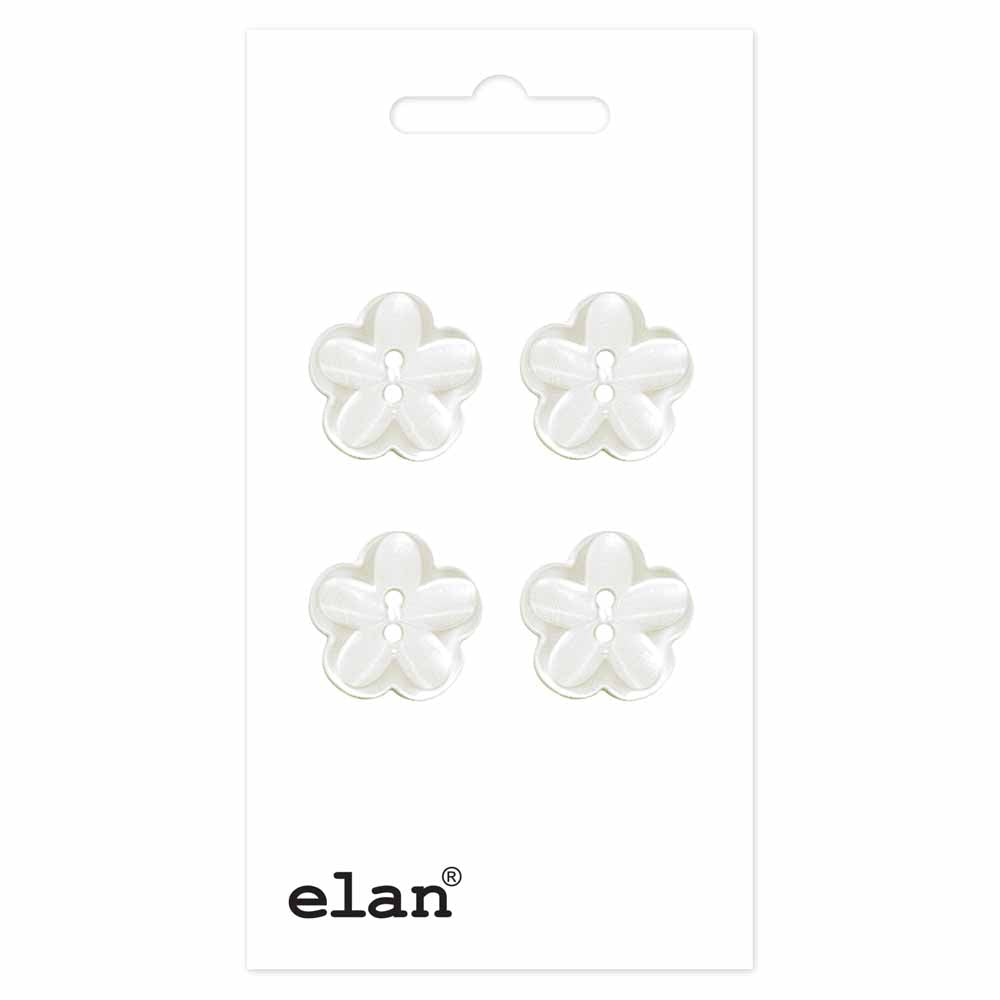 ELAN Bouton à 2 trous - 15mm (5⁄8″) - 4 unités - fleurs