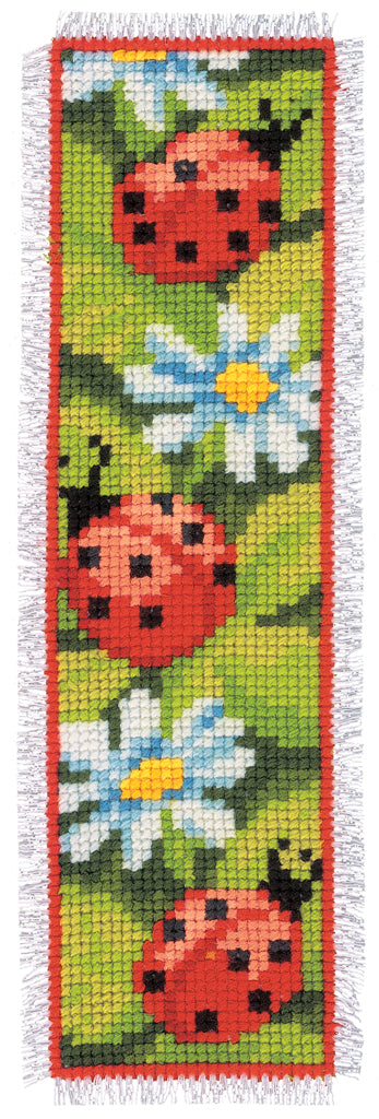 Kit broderie marque page coccinelle Vervaco