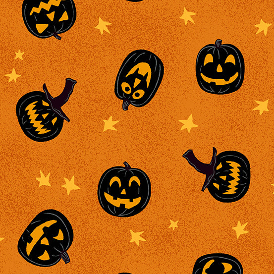 Midnight haunt pumpkin de Andover fabrics