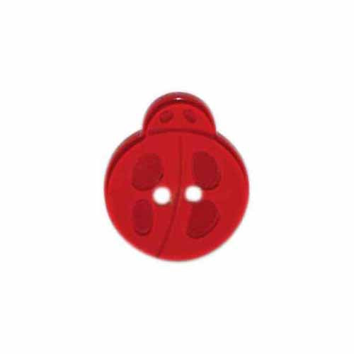 ELAN bouton fantaisie à 2 trous - rouge - 19mm (3⁄4″) - coccinelle
