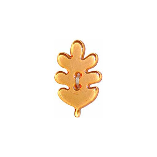 ELAN bouton fantaisie à 2 trous - orange - 23mm (7⁄8″) - feuille de chene