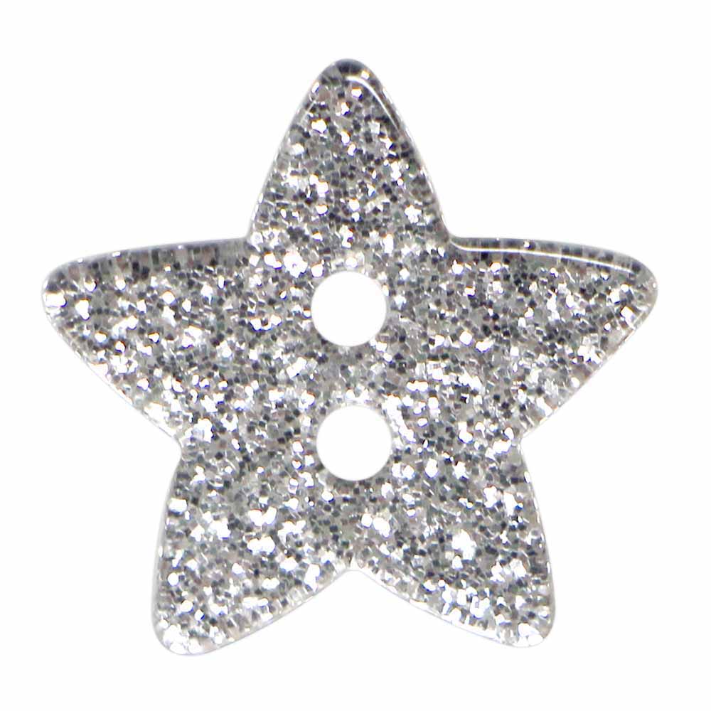 ELAN bouton fantaisie à 2 trous - argent - 18mm (3⁄4″) - étoile