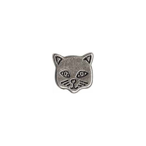 ELAN bouton fantaisie à tige - argent hollandais - 15mm (5⁄8″) - chat