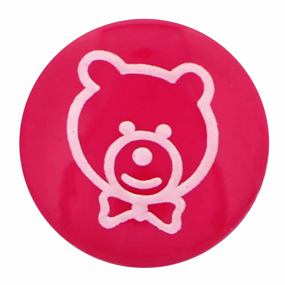ELAN bouton fantaisie à tige - rose - 15mm (5⁄8″) - ours en peluche