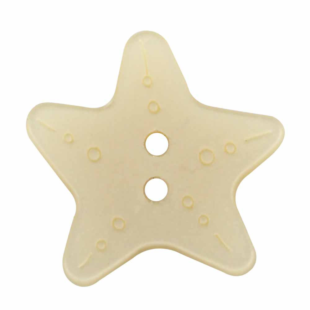 ELAN bouton fantaisie à 2 trous - beige - 19mm (3⁄4″) - étoile