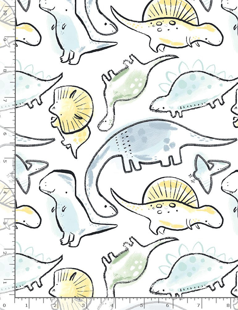 Minky Cute dinosaur sketches de Timeless Treasure
