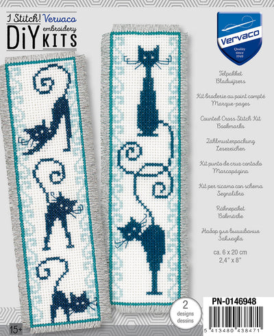 Kit broderie marque page chats Vervaco