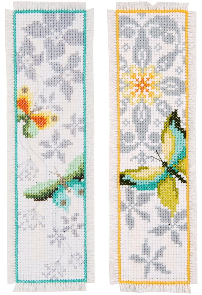 Kit broderie marque page papillons Vervaco