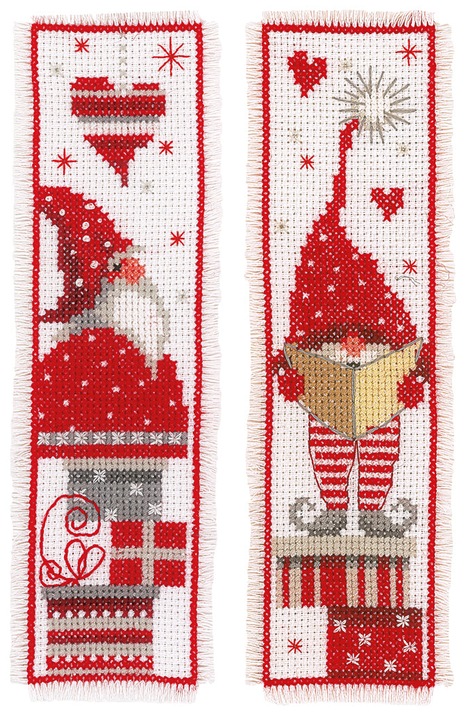 Kit broderie marque page christmas gnomes Vervaco