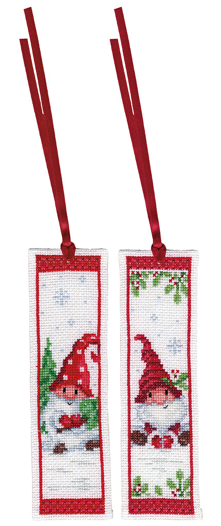 Kit broderie marque page gnomes 2 Vervaco