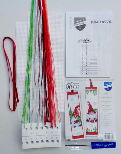 Kit broderie marque page gnomes 2 Vervaco